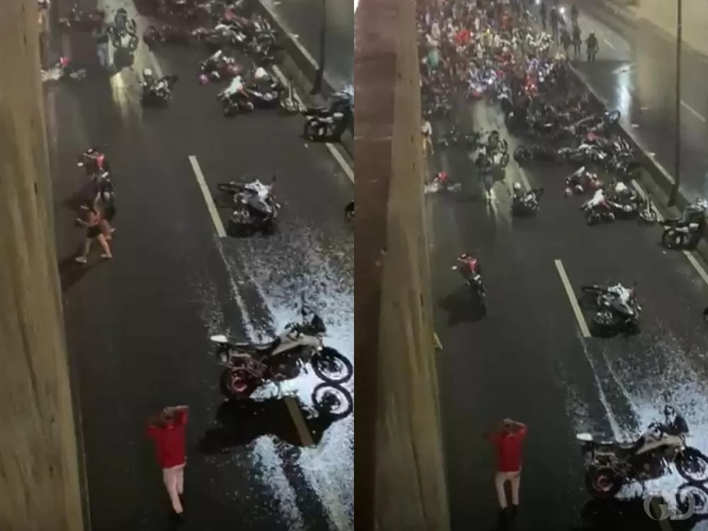 Polícia aplica 105 infrações em motociclistas durante 'rolê de Natal'