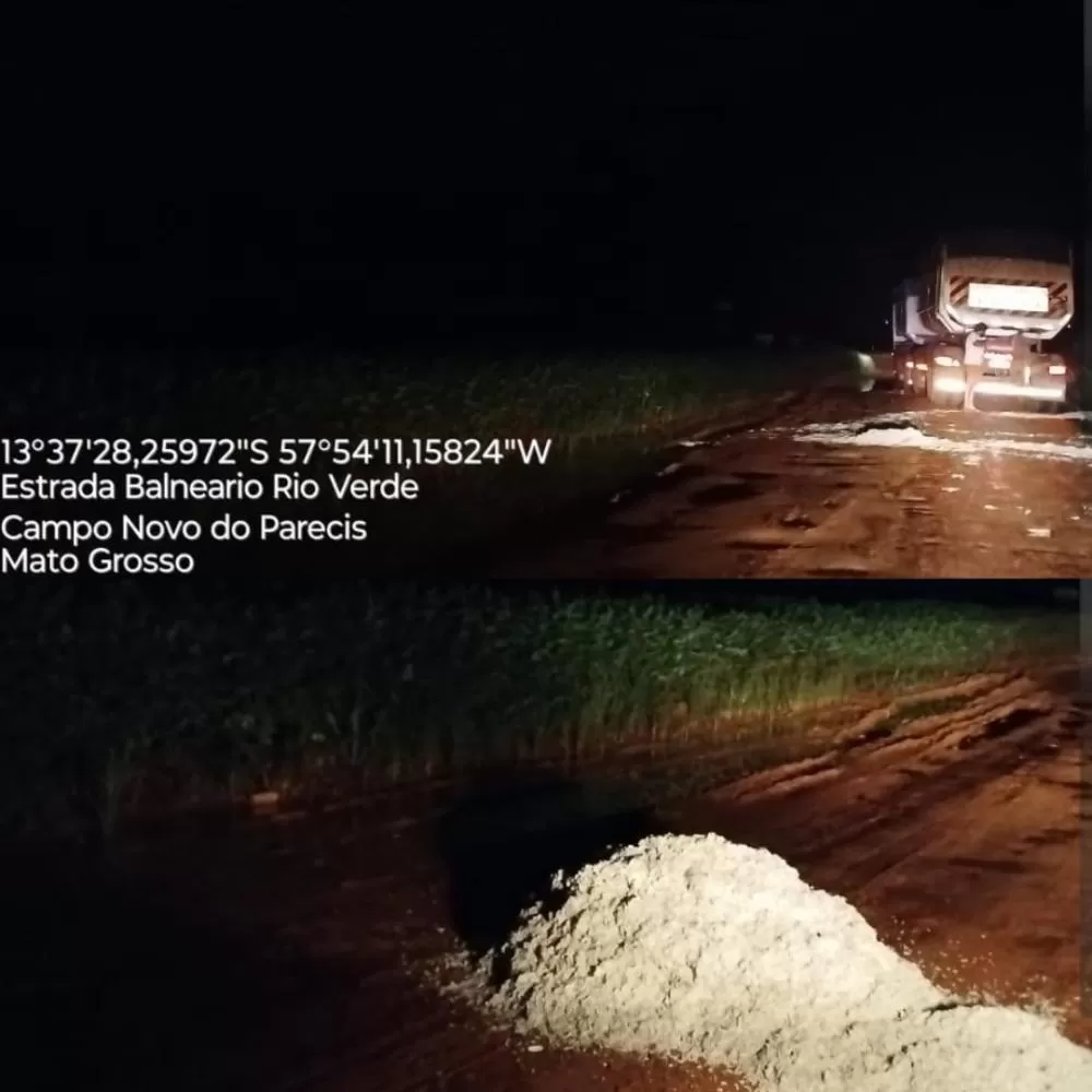 Motorista de caminhão limpa sua própria bagunça