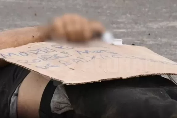 Homem é encontrado morto ao lado de cartaz em MT: 'morri porque roubei moto'