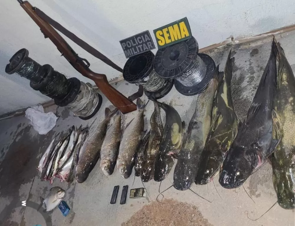 Sema realiza operação de combate à pesca ilegal na MT-010 e nas margens do rio São Lourenço