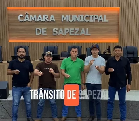 Vereadores de Sapezal fazem vídeo pedindo conscientização no trânsito