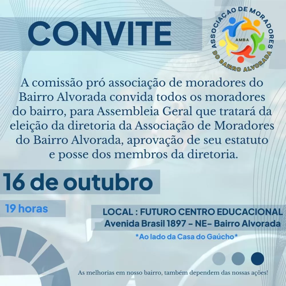 Bairro Alvorada passará a ter assossiação de moradores