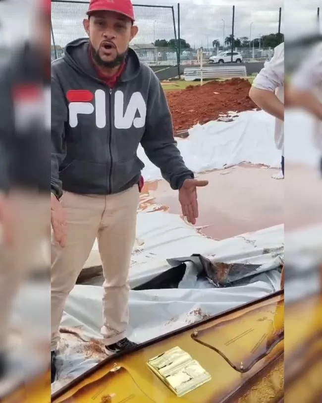 Filha grava vídeo mostrando o descaso em cemitério de Campo Novo do Parecis durante o sepultamento da mãe