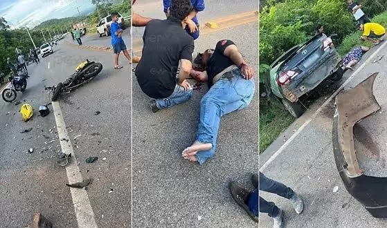 Grave acidente com capotamento deixa feridos na serra de Diamantino