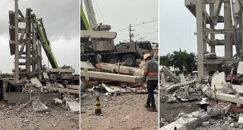 Construção de hotel sofre desabamento em Lucas do Rio Verde