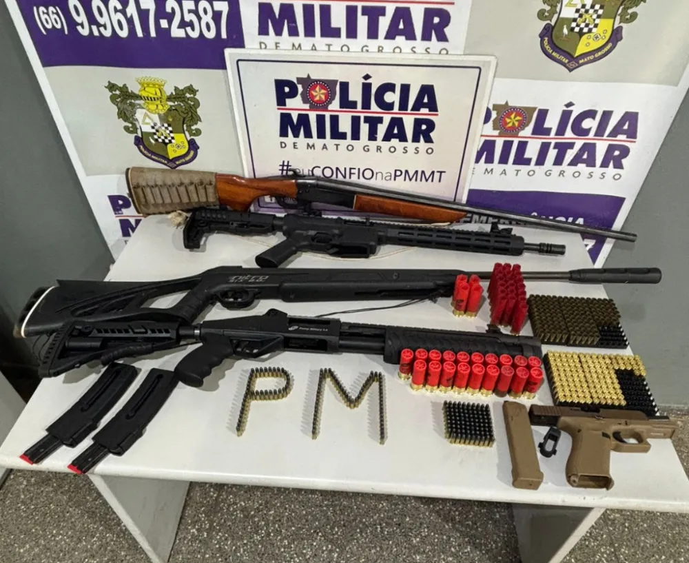 Briga entre partão e funcionário leva polícia a aprender armas e munições em MT