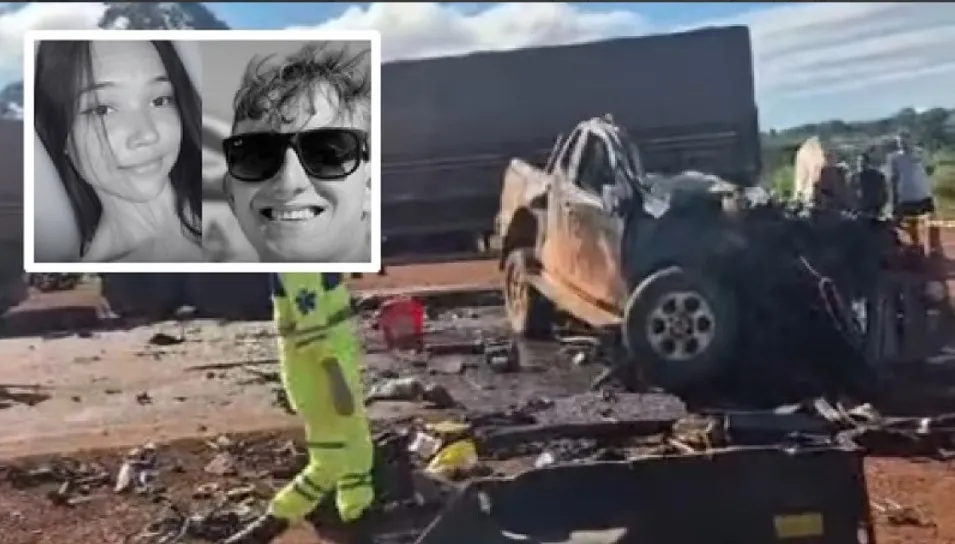 Grave acidente entre veículo de carga e caminhonete deixa dois mortos na BR-163